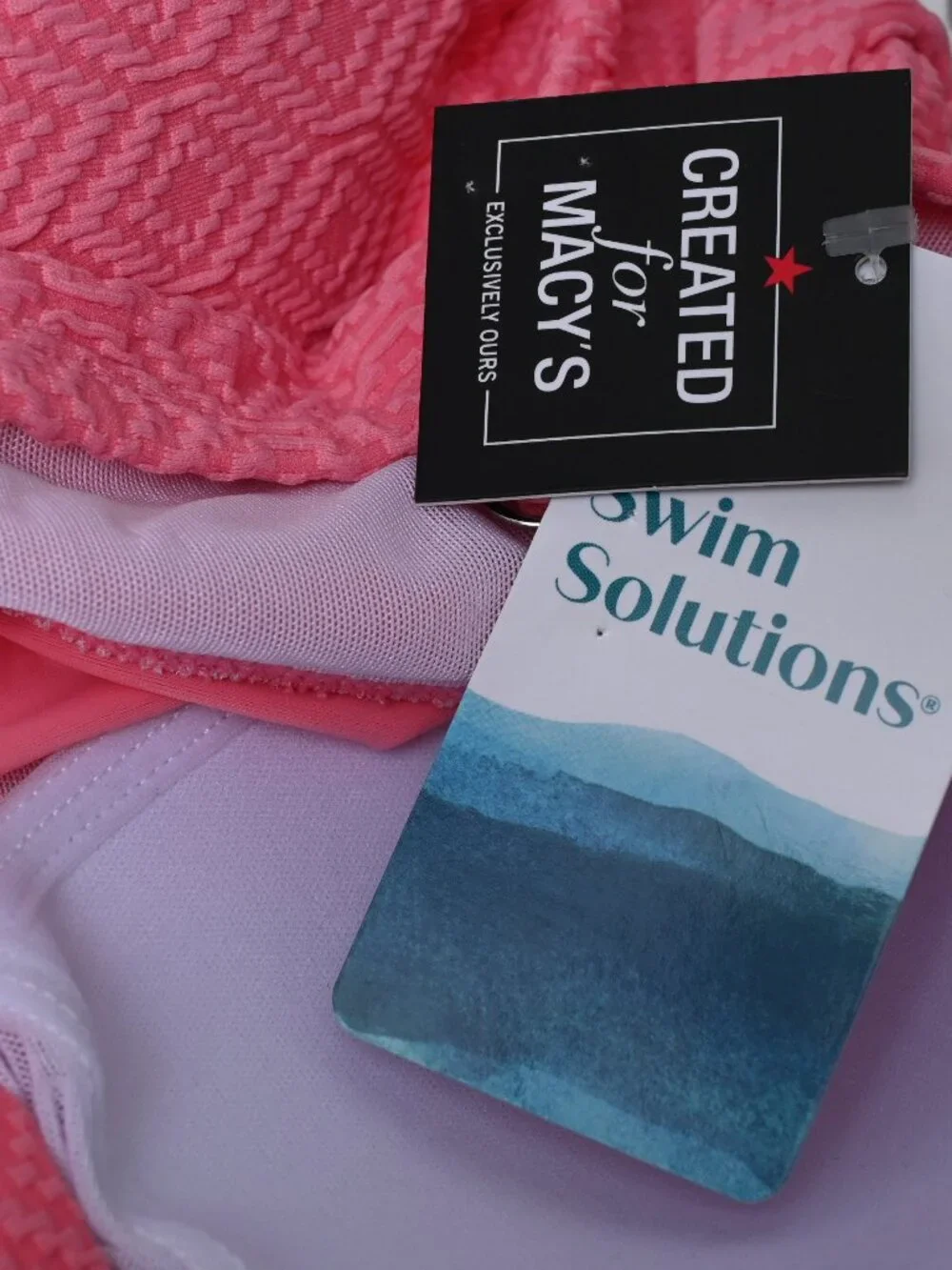 Swim Solutions Women's Textured Tie-Front Swim Dress Women's Size 14 NWTS - Picture 11 of 12